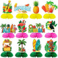 12Pcs Summer Honeycomb Hawaii Table Centerpieces Luau Aloha Table Toppers Tiki Honeycomb Centerpieces Tropical Flamingo Table Decorations for Beach Pool Luau Birthday Wedding Party