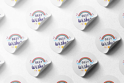 300 pcs Premium Custom Stickers Paper 2 inch Round Uncoated - Personalized Stickers for Businesses with Logo and Name. Birthday and Wedding Favors. Baby Pets Label Product Boxes