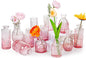 Glass Bud Vase Set of 12,Small Flower Vases in Bulk,Pink Mini Vintage Vase for Home Centerpiece, Parties, Wedding Decoration for Home Centerpiece, Parties, Wedding Decoration(12)