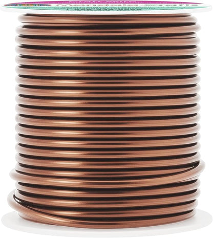 Mandala Crafts 13 Gauge Anodized Aluminum Craft Wire for Jewelry Making - 60 FT Colored Flexible Light Brown Wire - Bendable for Bonsai Armature Crafting Sculpting