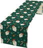 Christmas Table Runner,Seasonal Winter Xmas Holiday Green Table Cloth Kitchen Dining Table Decoration for Home Party Decor 13x60 Inch