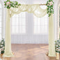 Wedding Arch Draping Fabric Beige Arch Drapes Sheer Backdrop Curtain for Ceremony Photo Wedding Decor 19Ft x 28" 2 Panel