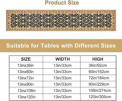 Vintage Morris Floral Table Runner, Boho Rustic Farmhouse Flower Pattern for Home Kitchen Table Decor Dining Coffee Room Party Decor 13x36in