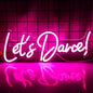 Wanxing Let's Danced Neon Signs Let's Dance Neon Light Up Sign Pink Led Word Light Sign Neon Sign Wedding for Dancing Party,Bar Accessories,Valentines' Day,Birthday Party