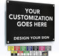 Custom Metal Signs, Personalized Aluminum, Business Safety Signs, Waterproof Outdoor, White Aluminum (10x7 In, Black Background)