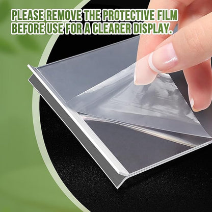 Acrylic Sign Holder 5x7, 25 Pack Clear Double Sided Table Menu Vertical Display, Plastic Flyer Display Stand, Paper photo Plastic Sign Frame Suitable for Restaurants Office Store Hotels, Show Fair
