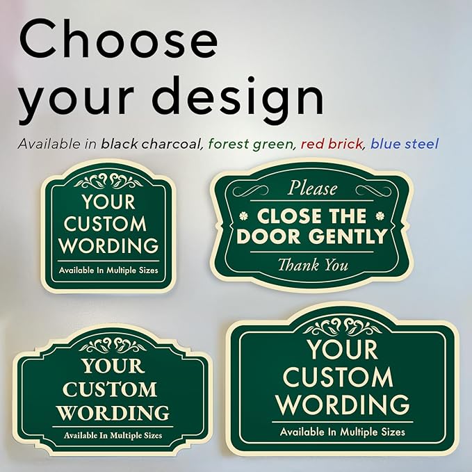 Personalized Aluminum Outdoor Metal Signs, Custom Green 14x10 Driveway Sign, Waterproof USA Made