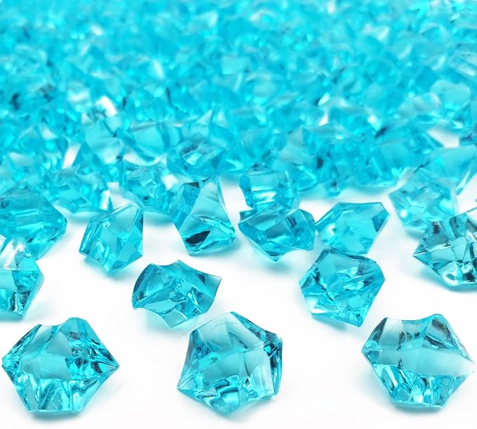 Vase Fillers for Home Decor, Fake Crushed Ice Cubes, Vase Fillers, 150 pcs Reusable Fake ice Cubes for Photography Accessories Props Decoration(0.86 * 0.62inch,Blue)