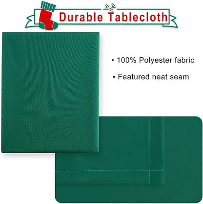 Hiasan Rectangle Tablecloth - Waterproof and Spillproof Washable Fabric Table Cloth for Dining Room Kitchen and Outdoor Use, Emerald Green, 60 x 84 Inch