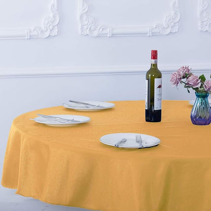 Ascoza 2pack 70 Inch Gold Tablecloth in Washable Polyester Fabric for Wedding/Banquet/Restaurant/Parties