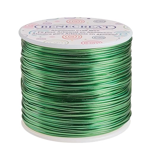 BENECREAT 12 17 18 Gauge Aluminum Wire (17 Gauge,380FT) Anodized Jewelry Craft Making Beading Floral Colored Aluminum Craft Wire - Green