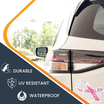 Magnet Me Up Breast Cancer Pink Mandala Fighter Ribbon Magnet Decal, 3.5x7 Inches, Automotive Magnet for Car Truck SUV, Any Magnetic Surface, Gift of Empathy, Encourage Bravery, Crafted in USA