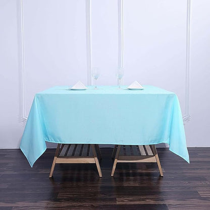 Efavormart 70" Premium Square Polyester Tablecloth for Wedding Kitchen Dining Events - Blue