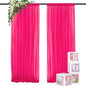 DUOBAO Hot Pink Chiffon Backdrop Curtain 2 Panels 29 Inch (74cm Wide) by 120 Inches (300cm Long) Wedding Chiffon Backdrop Drapes Beach Curtains for Living Room Voile Window Curtain