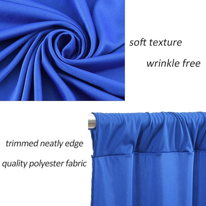 AK TRADING CO. 10 feet Wide x 12 feet Long Polyester Backdrop Drapes Curtains Panels with Rod Pockets - Wedding Ceremony Party Home Window Decorations - (Royal)