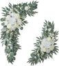 ponatia Wedding Arch Flowers (Pack of 2), Artificial White Wedding Flowers for Wedding Welcome Signs Decorations and Arch Flowers for Wedding Ceremony Reception (White & Ivory)
