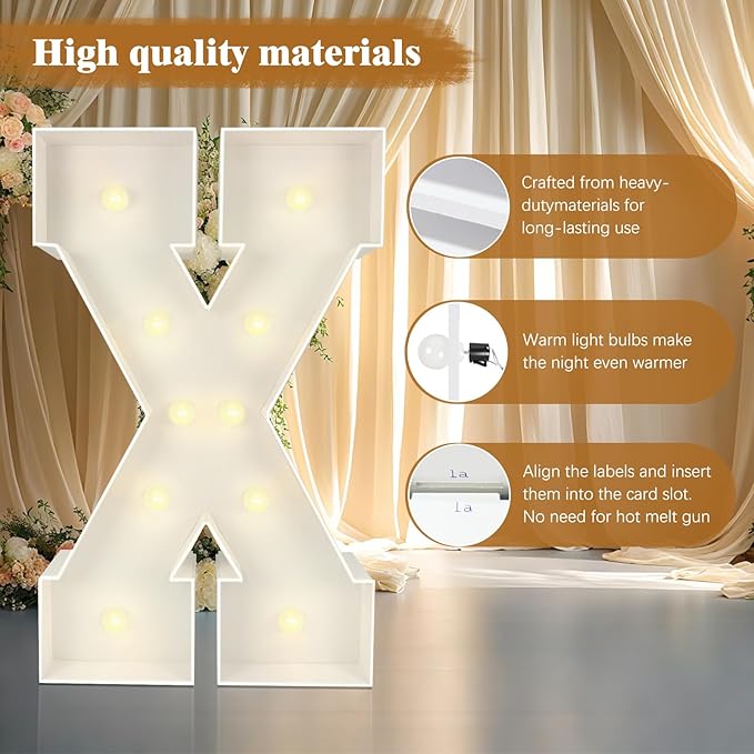 Marquee Light Up Numbers: 4FT Large Decorative Letters Signs for Party Decorations Baby Shower Birthday Wedding Engagement Anniversary, 4 Feet Tall Pre-Cut DIY Foamboard Number 2 - Easy to Assemble