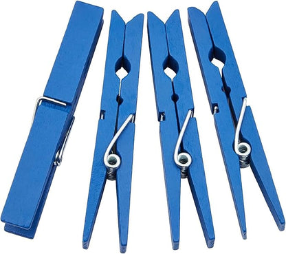 Juvale Wooden Clothes Pins - 100 Pack, Navy Blue - Mini Clothespins & Wooden Clips for Laundry, Crafts & Photo Clips