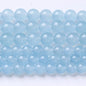 Ice Blue Chalcedony Stone Beads Gemstone Round Crystal Energy Jade Beads Stone Beads for Jewelry Making DIY Bracelet Necklace Jewelry Making 1 Strand 15.5inch 31PCS 12MM