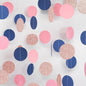 Rose-Gold Navy-Blue Pink Party Decorations – 52ft Paper Garland Gender Reveal Bridal Baby Shower Decoration Birthday Engagement Bachelorette Wedding Hanging Decor HongTongTong