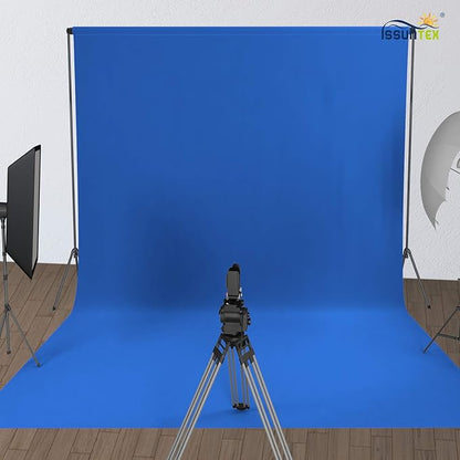 ISSUNTEX 10X16 ft Background Muslin Backdrop, Photo Studio, Collapsible High Density Screen for Video Photography and Television-Blue