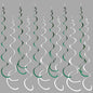 36 Pcs Green White Hanging Swirl Decorations Felt Swirl Streamer Spiral Ceiling Garland for Birthday Graduation Wedding Retirement Baby Shower Spring Summer Christmas Masters Golf Party Decor Supplies