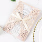 50pcs Blush Pink Wedding Invitations With Envelopes and Rsvp Cards 5x7 Inches Laser Cut Wedding Invitation Pockets for Bridal Shower QuinceañEra Engagement Birthday Invites