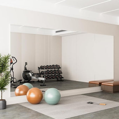 brisafe 2PCS 71" X 32" Gym Mirror - Full Length Wall Mirror for Gyms, Dance Studios, Home and Yoga - Easy Installation, Ultra Light Shatterproof Nano Miorror Reduces 60% Commercial Insurance Costs