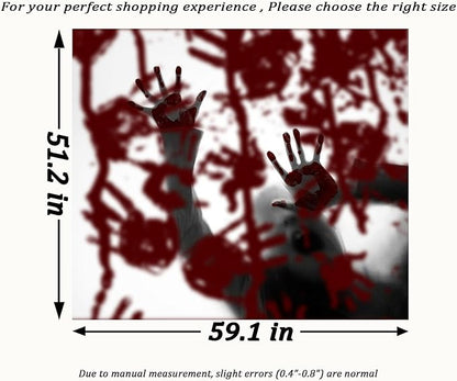 QGHOT Halloween Tapestry Wall Hanging, Scary Bloody Backdrop Horror Tapestry Blood Splatter Halloween Background Party Decorations for Bedroom College Dorm Wall Decor (59.1"x51.2")