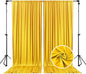 10 x 7 Feet Yellow Backdrop Curtain for Partie, Background Curtains for Photoshoot, Birthday, Wedding, Halloween, Thanksgiving, Christmas, New Year Party Decorations 5Ft x 7Ft, 2 Panels