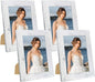 5x7 Picture Frame Set of 4, High Definition Glass Distressed White Frame, 5 x 7 Wood Photo Frames for Tabletop Display and Wall Mounting