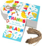 50pcs Pool Party Thank You Tags, Splish Splash Favor Tags for Summer Beach Ball Themed Birthday and Baby Shower Party Gift Wrapping Decoration (Splash)