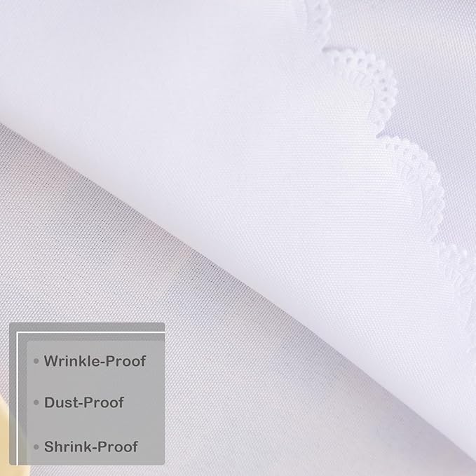 Small Round White Tablecloth 36 Inch Polyester Fabric Washable Table Cover Decorative Wrinkle Resistant Solid Color Table Cloth for Kitchen Dining Party Wedding Camping