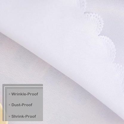Small Round White Tablecloth 36 Inch Polyester Fabric Washable Table Cover Decorative Wrinkle Resistant Solid Color Table Cloth for Kitchen Dining Party Wedding Camping