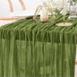 MLMW Fall Cheesecloth Table Runner Forest Green Boho Cheese Cloth Gauze 160 inch Rustic Sheer Table Runner 13.3ft for Wedding Party Baby Bridal Shower Birthday