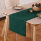 Green Table Runner 90 Inch – Cotton Linen Hemstitch Farmhouse Table Runner 14x90 – Washable Fabric for Dining Table, Spring, Summer, Wedding, Christmas, Everyday Décor – Serena