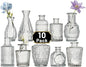 Glass Bud Vase Set of 10 Pcs Small Minimalist Vases for Flowers, Vintage Rustic Home Decor for Table Centerpiece Wedding Party, Modern Clear Aromatherapy Bottle for Living Room Bedroom
