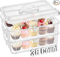 36 Cupcakes Carrier 2-layer for Cake Container Cupcake Holder with Lid and Handle Detachable Dessert Dessert Small Snack for Party Storage Container