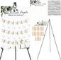 Pinkunn Greenery Wedding Seating Chart with Easel Display Stand 15.8 x 23.6 Inch Greenery Wooden Rustic Seating Chart Board Please Find Your Seat Sign for Baby & Bride Shower Wedding Sign Decor