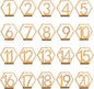 Wooden Table Numbers, Hexagon Shape 1-20 Wedding Table Numbers with Holder Base Rustic Hollow Out Wood Table Numbers Card for Wedding Party Event Catering Decoration (Hexagon)