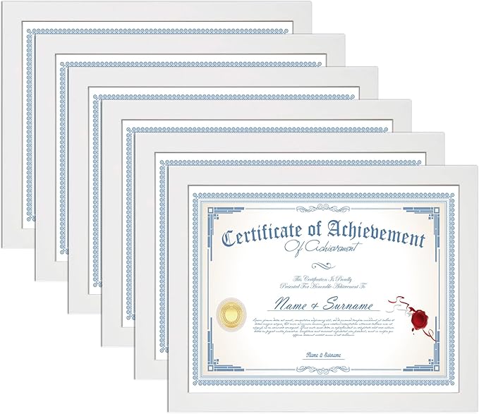 KTKDE A4 Picture Frame White set of 6 with Shatter-Resistant Glass - 8.3x11.7 Frame with Engineered Wood - Signature Collection - A4 Frame for Tabletop and Wall Home Decor best gift