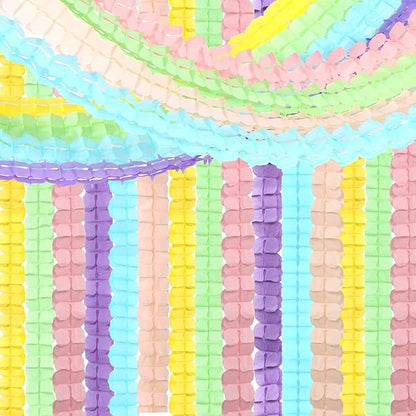Pastel Rainbow Party-Decorations Streamers Garland - 12pcs 4-Leaf Clover Paper Streamer Baby Shower Wedding Banners Boy Girl kids Birthday Birthday Supplies Decor Ouruola