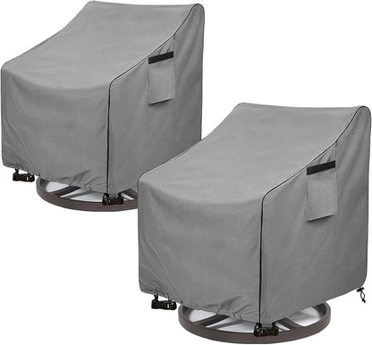 Okcool Outdoor Swivel Chair Cover 2 Pack,Outdoor Furniture Patio Chair Covers Waterproof Clearance,(33"W x 35"D x 38.5"H) Outdoor Lawn Patio Furniture Covers,Grey