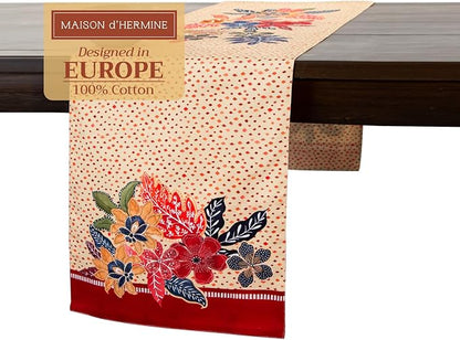 Maison d' Hermine Table Runner 100% Cotton Double Layer Table Runners 72 inches Long for Thanksgiving Christmas Decorations Home Kitchen Dining Party Wedding (Kalahari, 14.5" x 72")