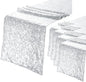 Eternal Beauty Silver Table Runner for Wedding, 5PCS-12x72 Sequin Table Runner Decorations for Birthday Parties, Banquets, Graduations,Christmas