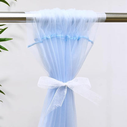 Baby Blue Sheer Backdrop Curtains for Baby Shower Boys Birthday Party Wedding 2 Panels 5 ft X 10 ft Baby Blue Tulle Backdrop Curtains for Party Photoshoot Background Decorations