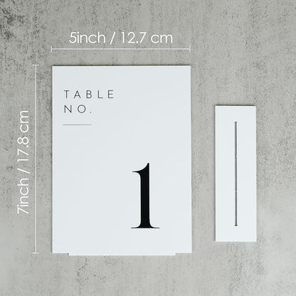 JINMURY White Wedding Table Numbers 1-30 with Stands, 5"x7" White Acrylic Table Numbers, Perfect for Wedding Reception, Party, Anniversary, Event