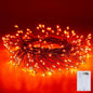 Minetom Fairy Lights Battery Operated, String Lights Waterproof Silver Wire 5 Feet 60 Led Firecracker Starry Lights for DIY Wreath Home Party Bedroom Mason Jar Indoor Halloween Decoration, Orange
