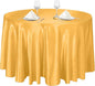 Ruisita 120 Inches Round Satin Tablecloths Gold Overlay Round Satin Table Cover Bright Silk Tablecloth Smooth Fabric Tablecloth for Wedding Banquet Table Decoration
