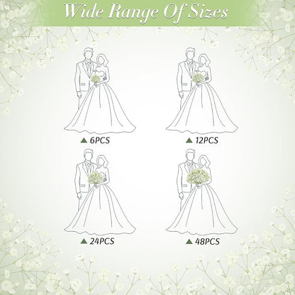 Babys Breath Artificial Flowers, Real Touch Babys Breath Flowers Artificial Bulk for Wedding Decor, White Fake Flowers for Party Home Garden Decor (12, White)